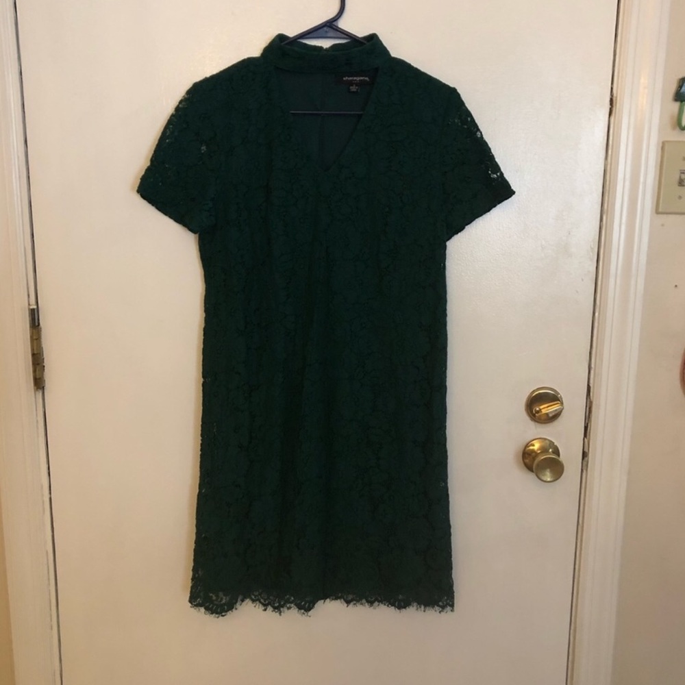 Green Lace Choker Dress - Picture 4 of 8
